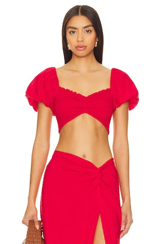 PEIXOTO Louisa Top in Red Sangria Lotus from Revolve.com | Revolve Clothing (Global)