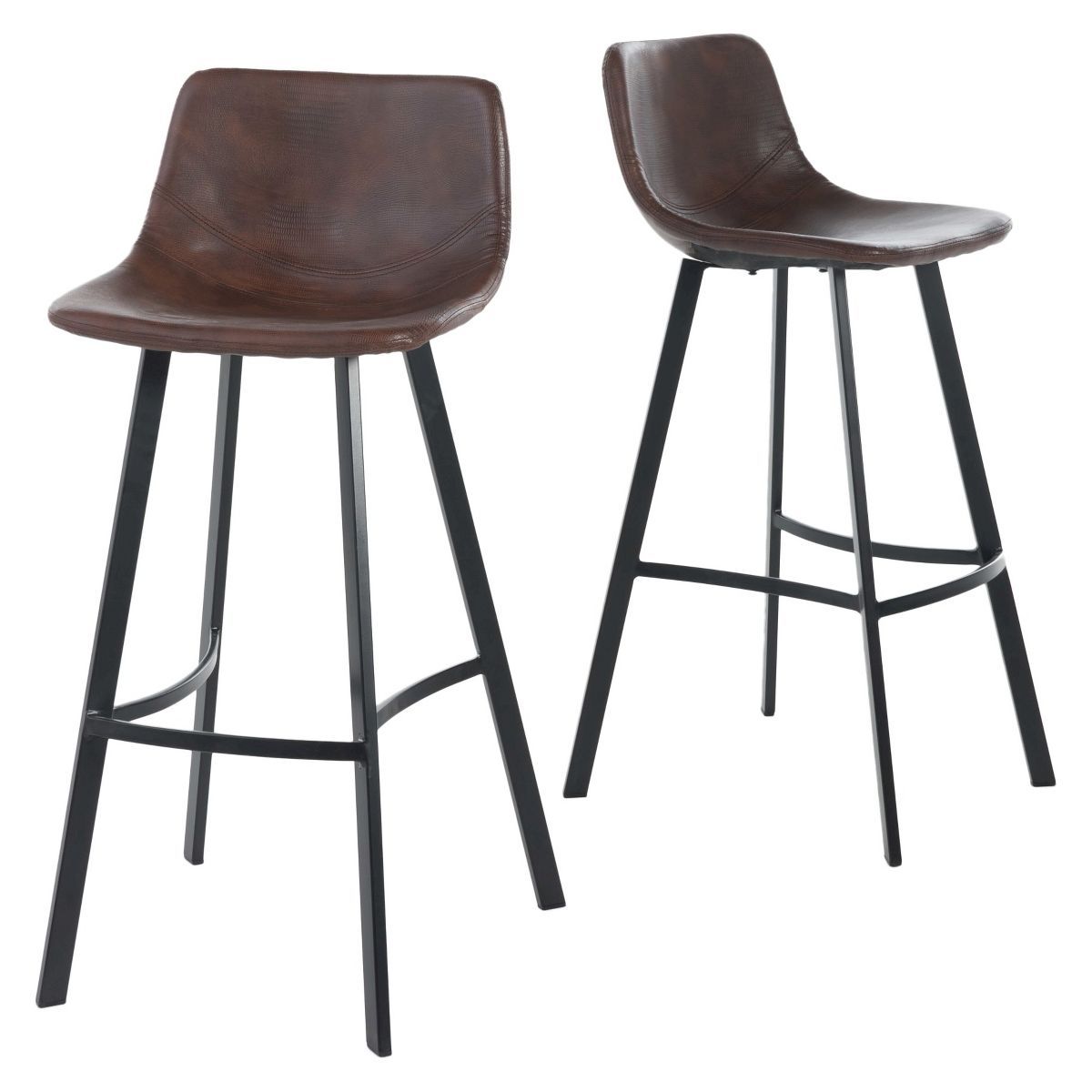 Set of 2 30" Dax Faux Leather Barstool Brown - Christopher Knight Home | Target