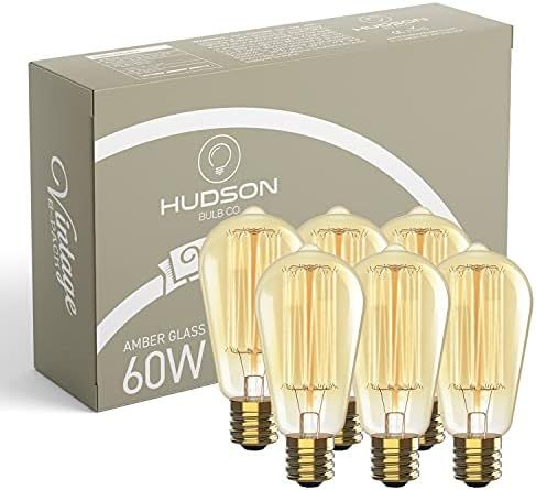Vintage Incandescent Edison Light Bulbs 60W (4 Pack)- E26/E27 Base 2100K Dimmable Decorative Lightbu | Amazon (US)