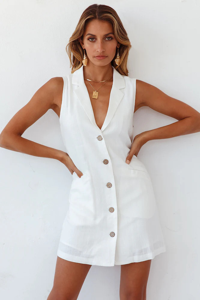 Back To The Coast Dress White | Fortunate One