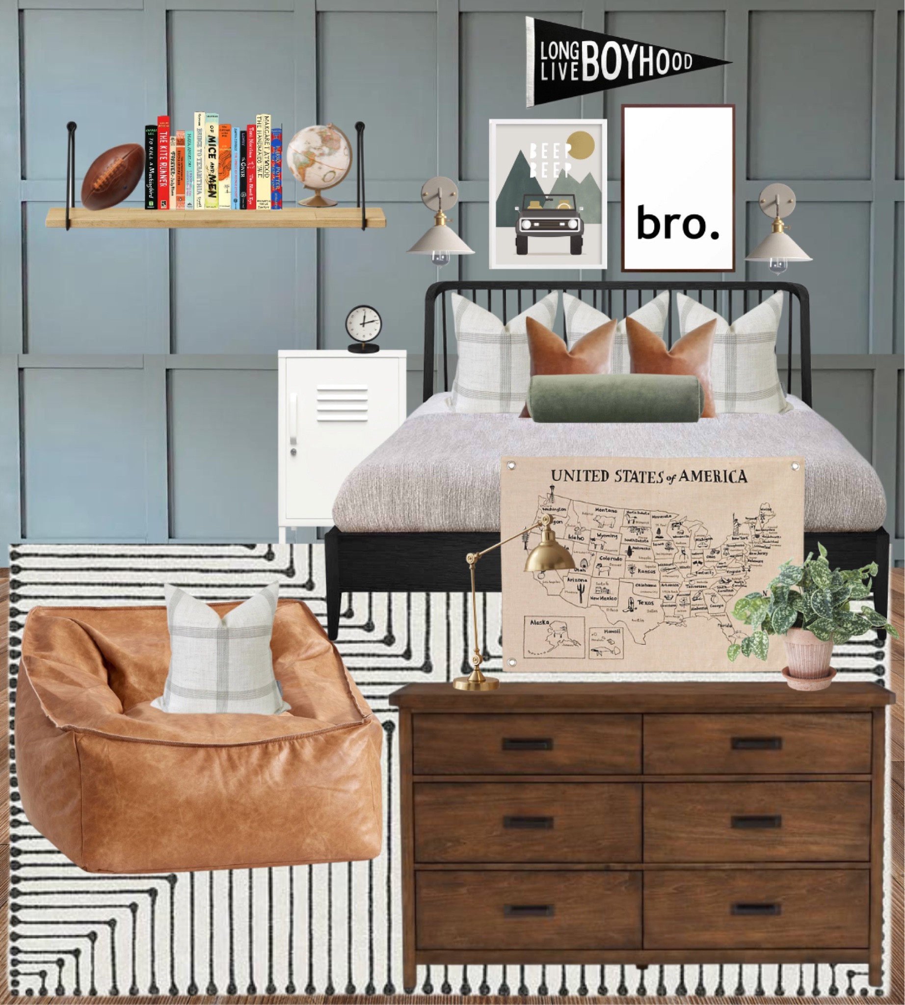 Teen Boy Bedroom 🗺 #transitional #modernclassic #boysroom #besroomdesign

#LTKfamily #LTKkids #LTKhome
