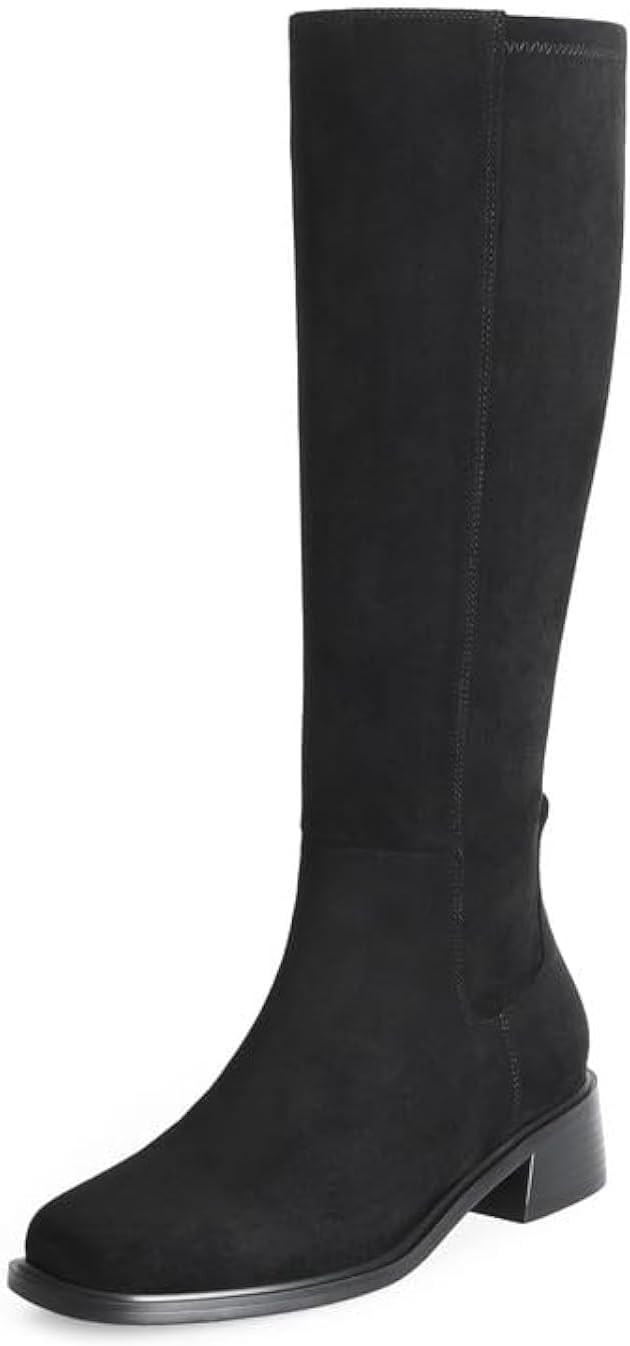 Knee High Boots for Women Low Heel Flat Tall Boots | Amazon (US)
