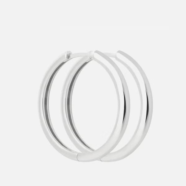 Astrid & Miyu Women's Simple Hinge Hoops In Silver - Silver | Coggles (Global)