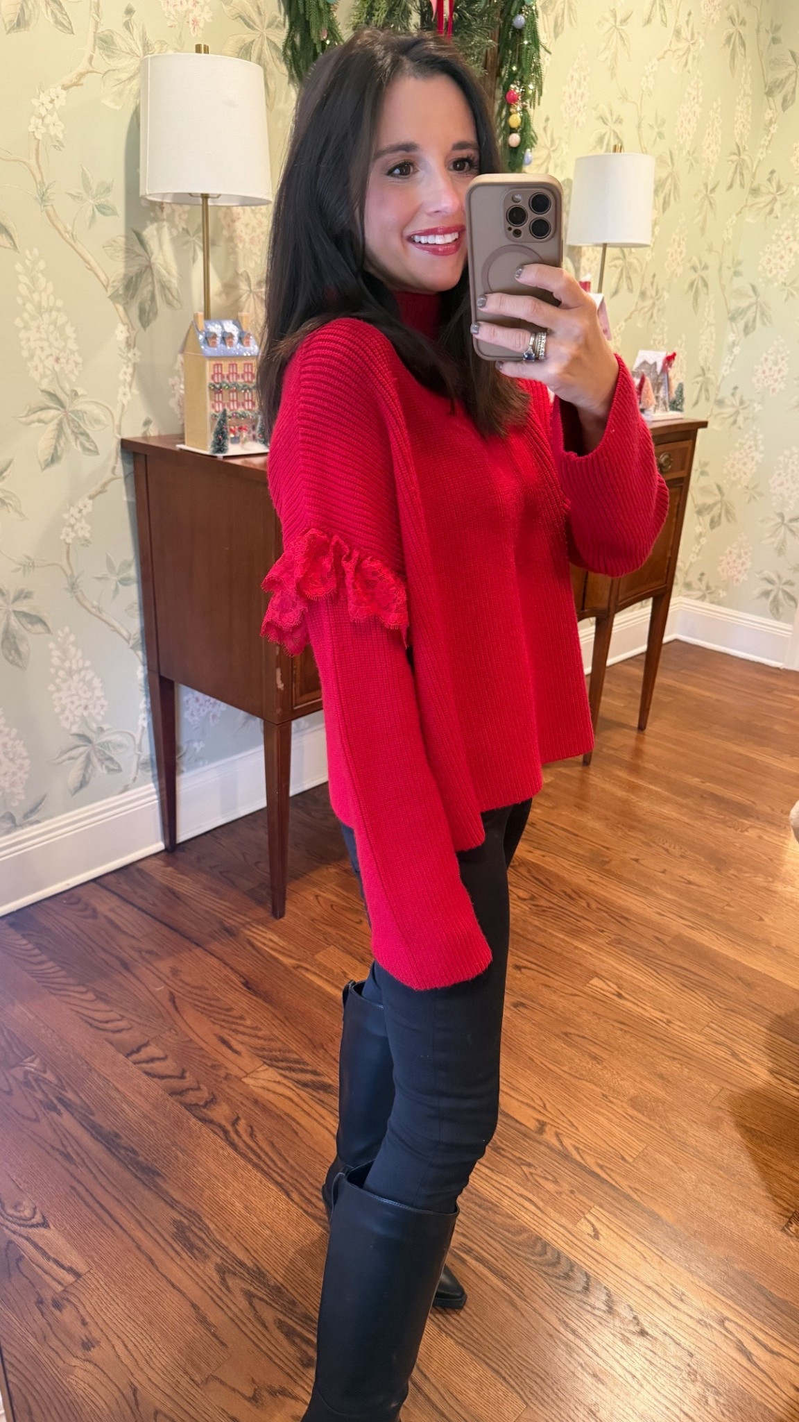 love this red holiday sweater!!! wearing XS 

#LTKHoliday #LTKootd #LTKmomlife