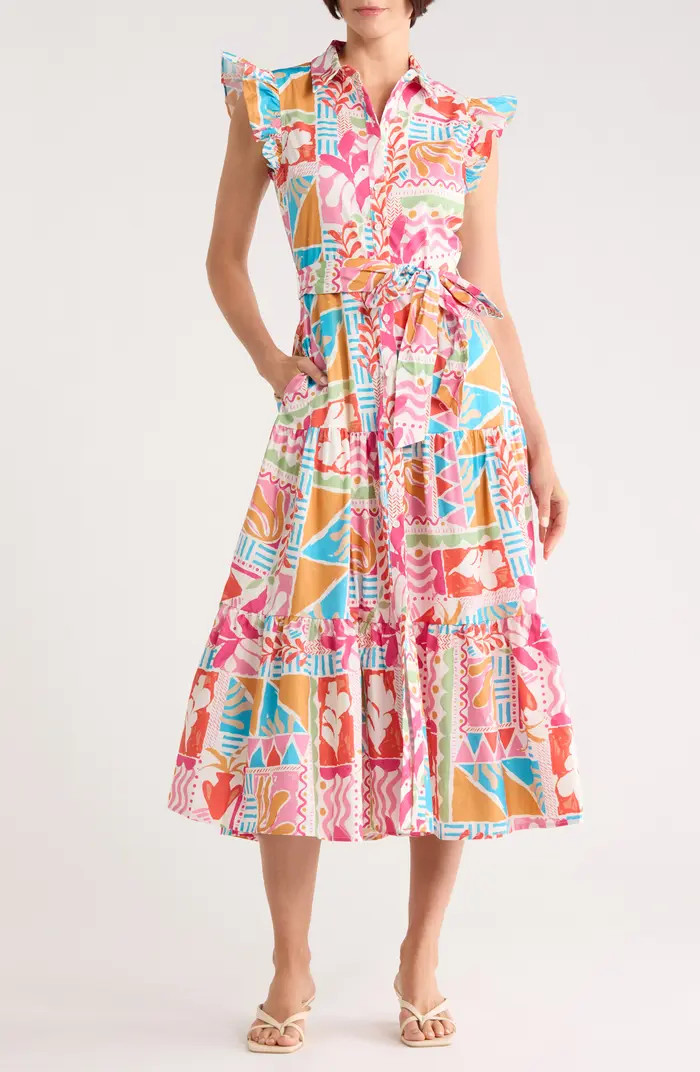 FLYING TOMATO Cap Sleeve Cotton Shirtdress | Nordstromrack | Nordstrom Rack