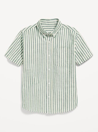 Short-Sleeve Striped Oxford Shirt for Boys | Old Navy (US)