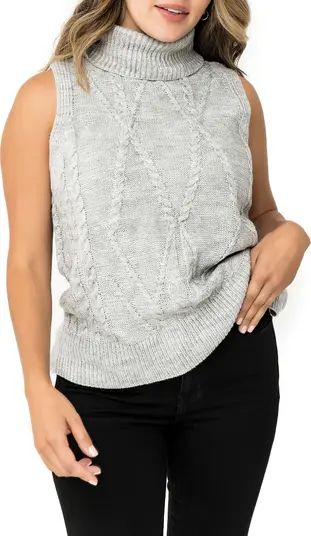 Cable Stitch Sleeveless Turtleneck Sweater | Nordstrom