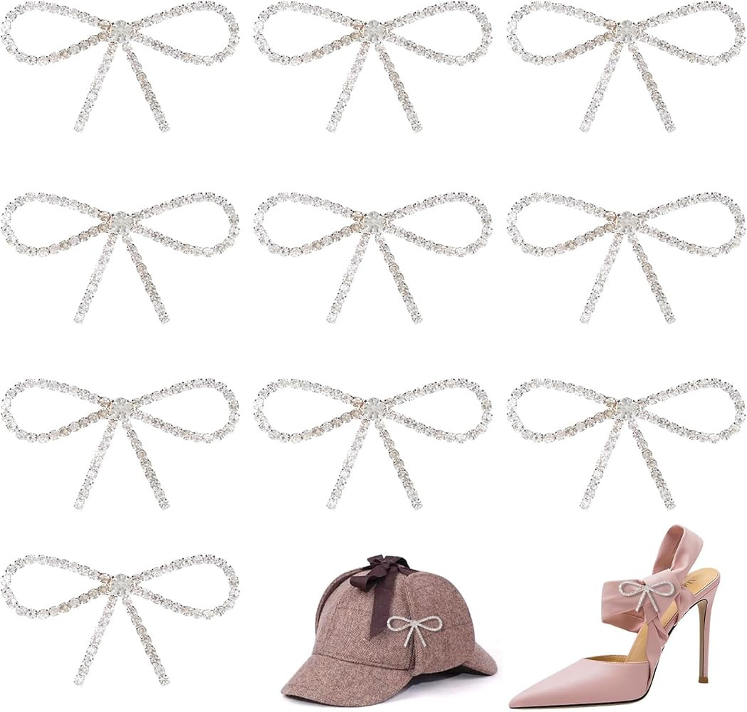 Agatige 10PCS Women Brooches Pins, Bowknot Brooch Pin for Shawl Dress Scarf Hats, Rhinestone Bow ... | Amazon (US)