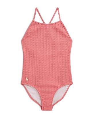 Girls' Mini Cable Jacquard One Piece Swimsuit - Big Kid | Bloomingdale's (US)