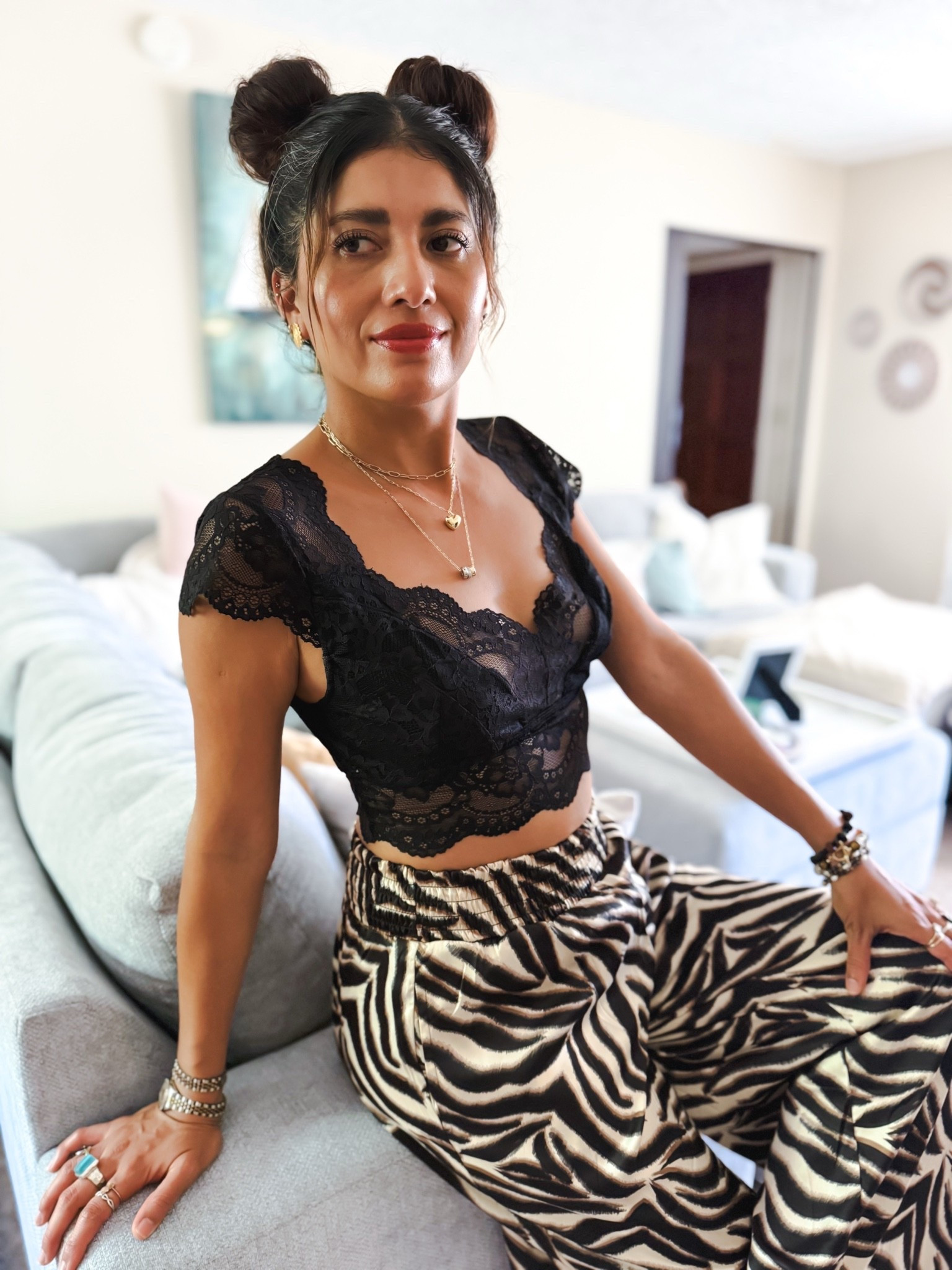 Obsessed with this @Adore Me Finola animal print set! 🤎 The silky wide-leg pants are incredibly soft, and the lace cami adds the perfect feminine touch. It’s the ultimate lounge set for relaxing at home while still feeling stylish and put together. I’ve been wearing it all day because it’s just that comfortable! Size S

Adore Me Finola set, animal print pajama set, silky lounge set, lace cami set, women’s sleepwear, comfy loungewear, satin pajama set, matching pajama set, cozy home outfit, chic loungewear, soft pajama pants, cute sleepwear, elevated lounge look, Amazon fashion alternative, women’s loungewear, stay at home style, comfy chic outfit, bedtime essentials, stylish pajama set, everyday loungewear

#LTKootd #LTKSeasonal #LTKmomlife