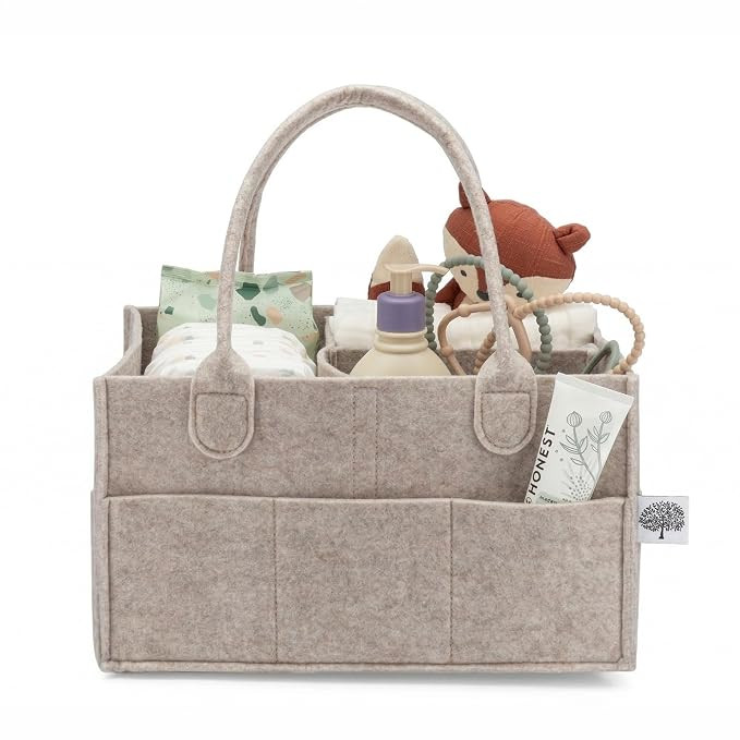 Parker Baby Co. Felt Diaper Caddy Organizer - Regular, Oatmeal | Amazon (US)