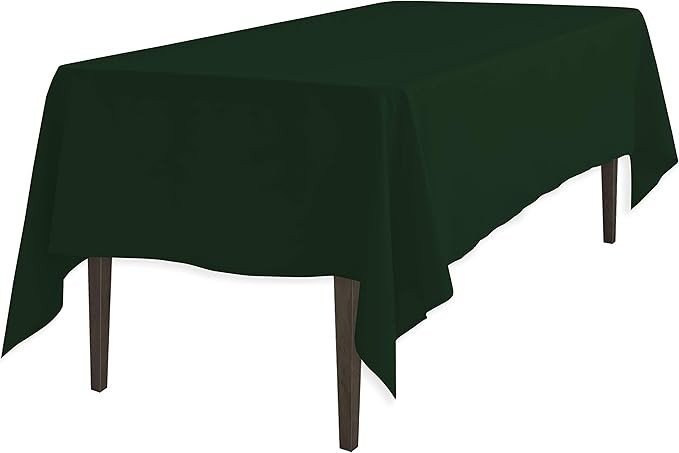 LinenTablecloth 60 x 126-Inch Rectangular Polyester Tablecloth Hunter Green | Amazon (US)