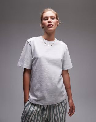 Topshop premium basic short sleeve tee in grey marl | ASOS | ASOS (Global)