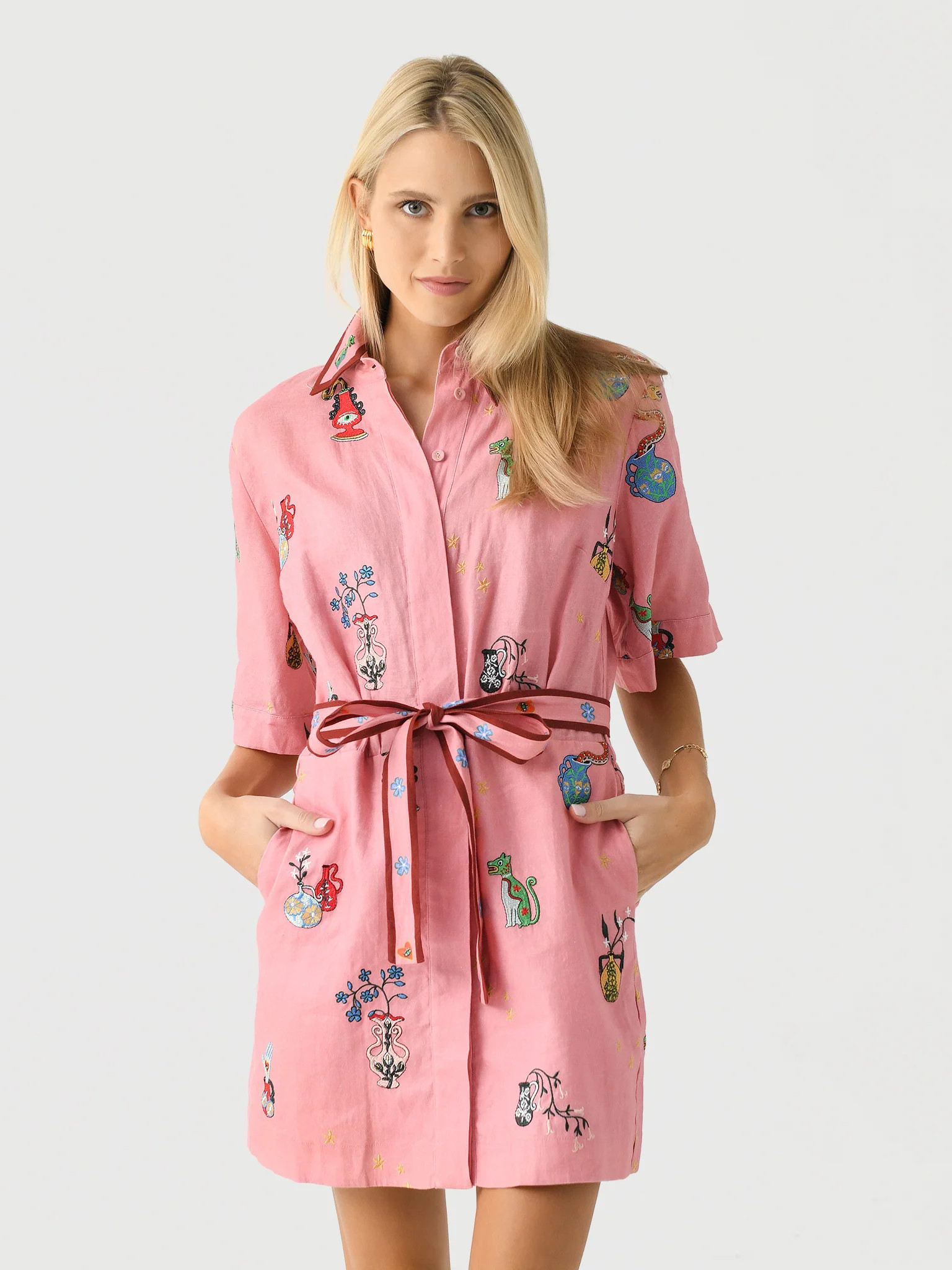 ALEMAIS
                      
                     Women's Timmy Embroidered Mini Dress | Saint Bernard