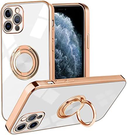 SOKAD iPhone 11 Pro Max Case, Soft Silicone TPU Edge Plating 360 Degree Rotation Ring Holder Kick... | Amazon (US)
