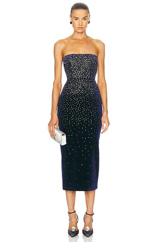 Crystal Velvet Midi Dress | FWRD 