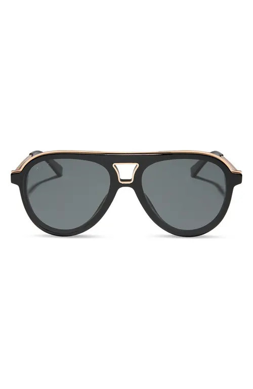 DIFF Tosca III 56mm Aviator Sunglasses in Black /Grey at Nordstrom | Nordstrom