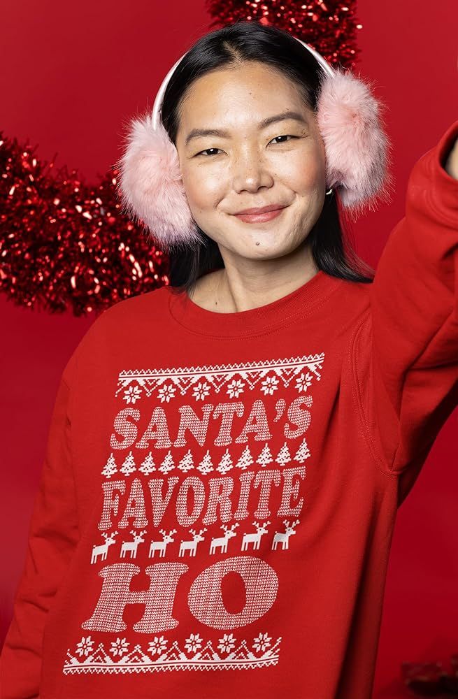 shop4ever Santa's Favorite Ho Crewnecks Ugly Christmas Sweatshirts | Amazon (US)