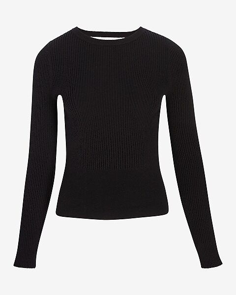 Ribbed Open Back Sweater | Express