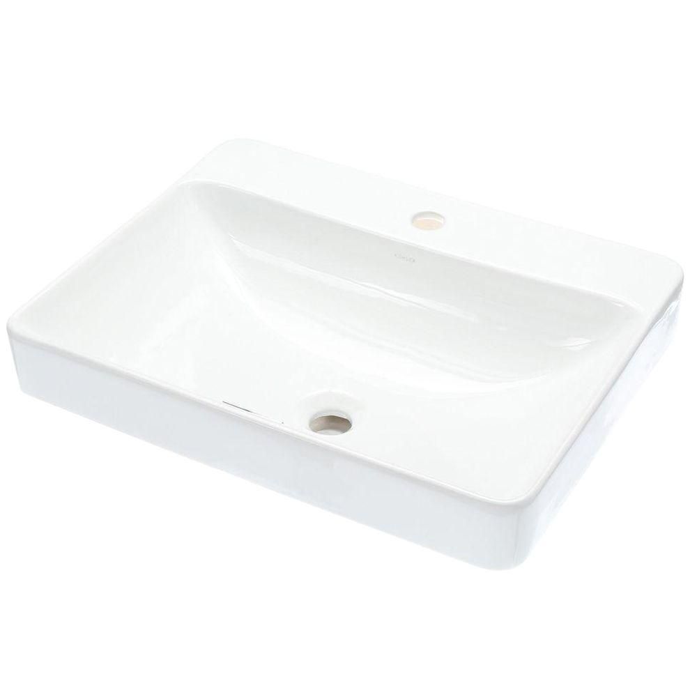 KOHLER Vox Vitreous China Vessel Sink in White with Overflow Drain, White finish | The Home Depot