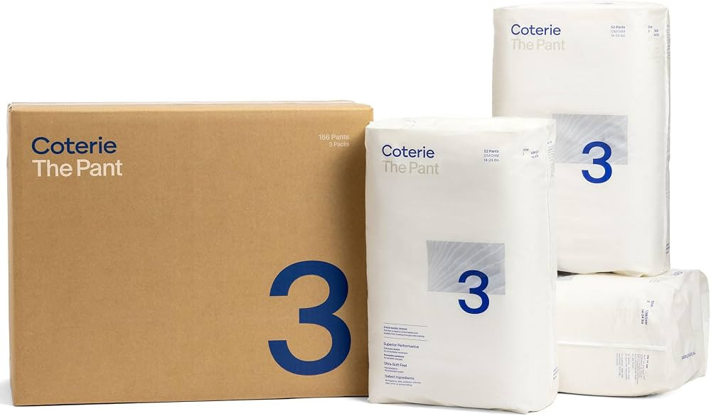 Coterie The Pant Pull On Diaper, Size 3 (14-24 lbs) 156 count, Absorbent Diaper for Active Babies... | Amazon (US)