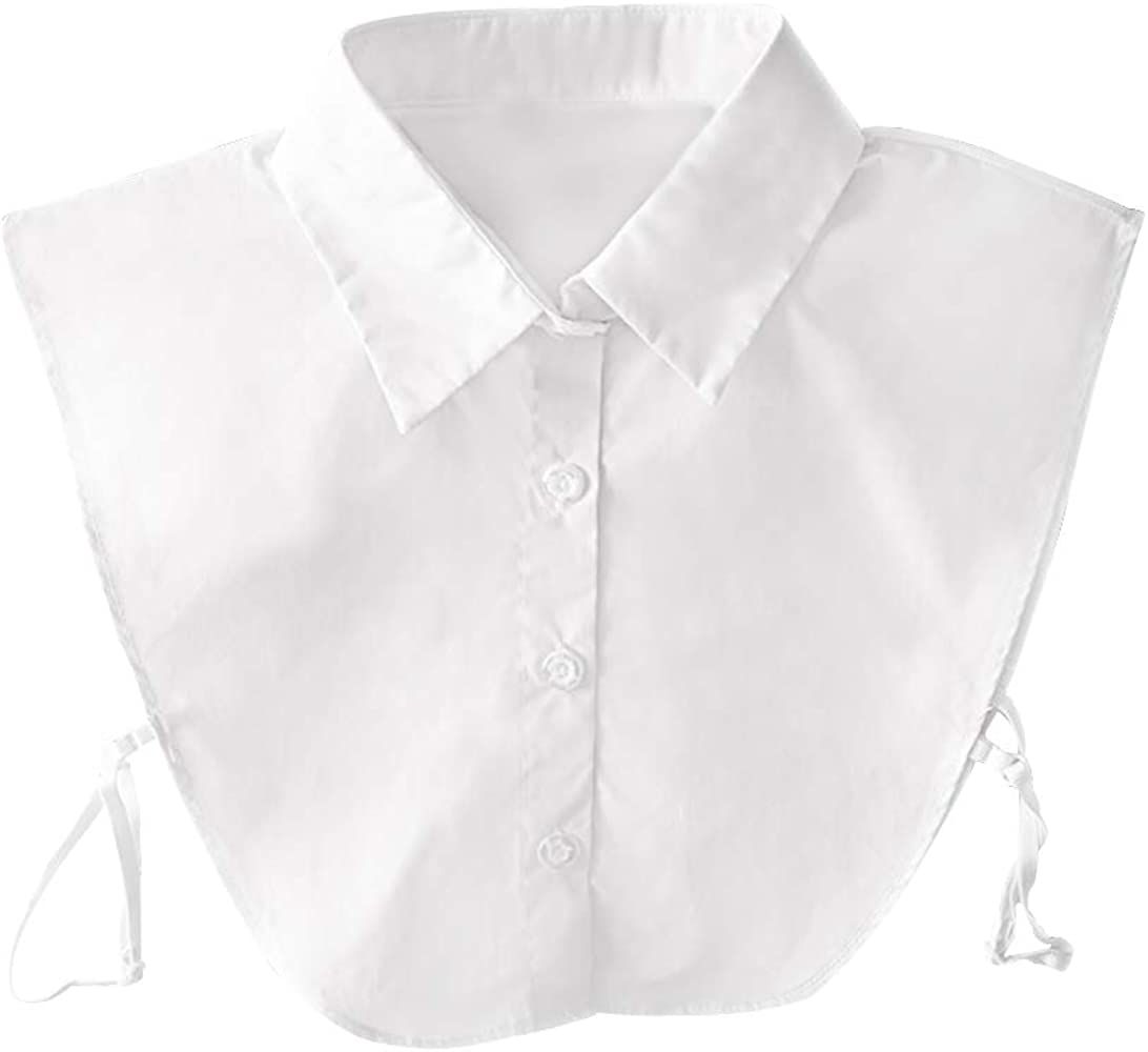 OL Women's Solid Color Collar Dickey Half Shirt Detachable False Collar White | Amazon (US)