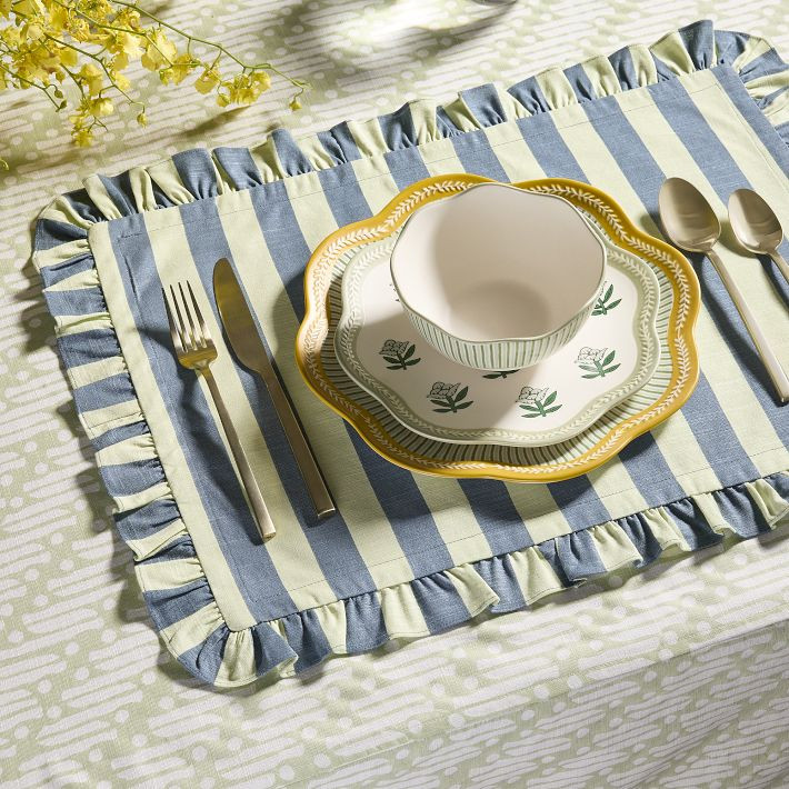RHODE Wide Stripe Cotton Placemats | West Elm (US)