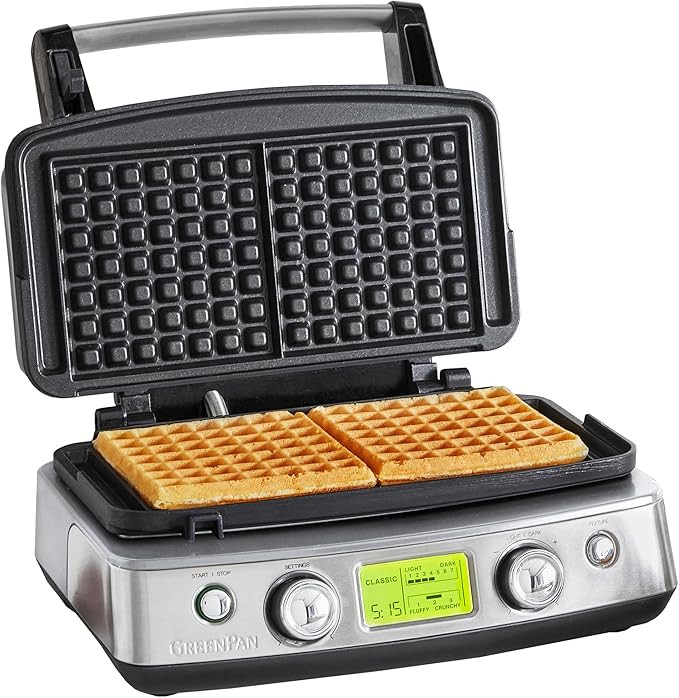 GreenPan Elite 2-Square Belgian & Classic Waffle Iron, Healthy Ceramic Nonstick Dishwasher Safe P... | Amazon (US)