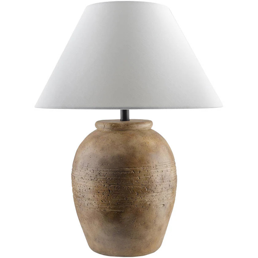 Herschell Traditional Brick/White Table Lamp | Mark & Day