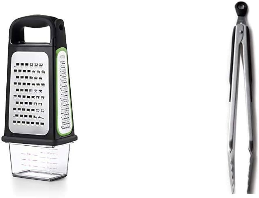 OXO Good Grips Etched Box Grater with Removable Zester & Good Grips 12-Inch Stainless-Steel Locki... | Amazon (US)
