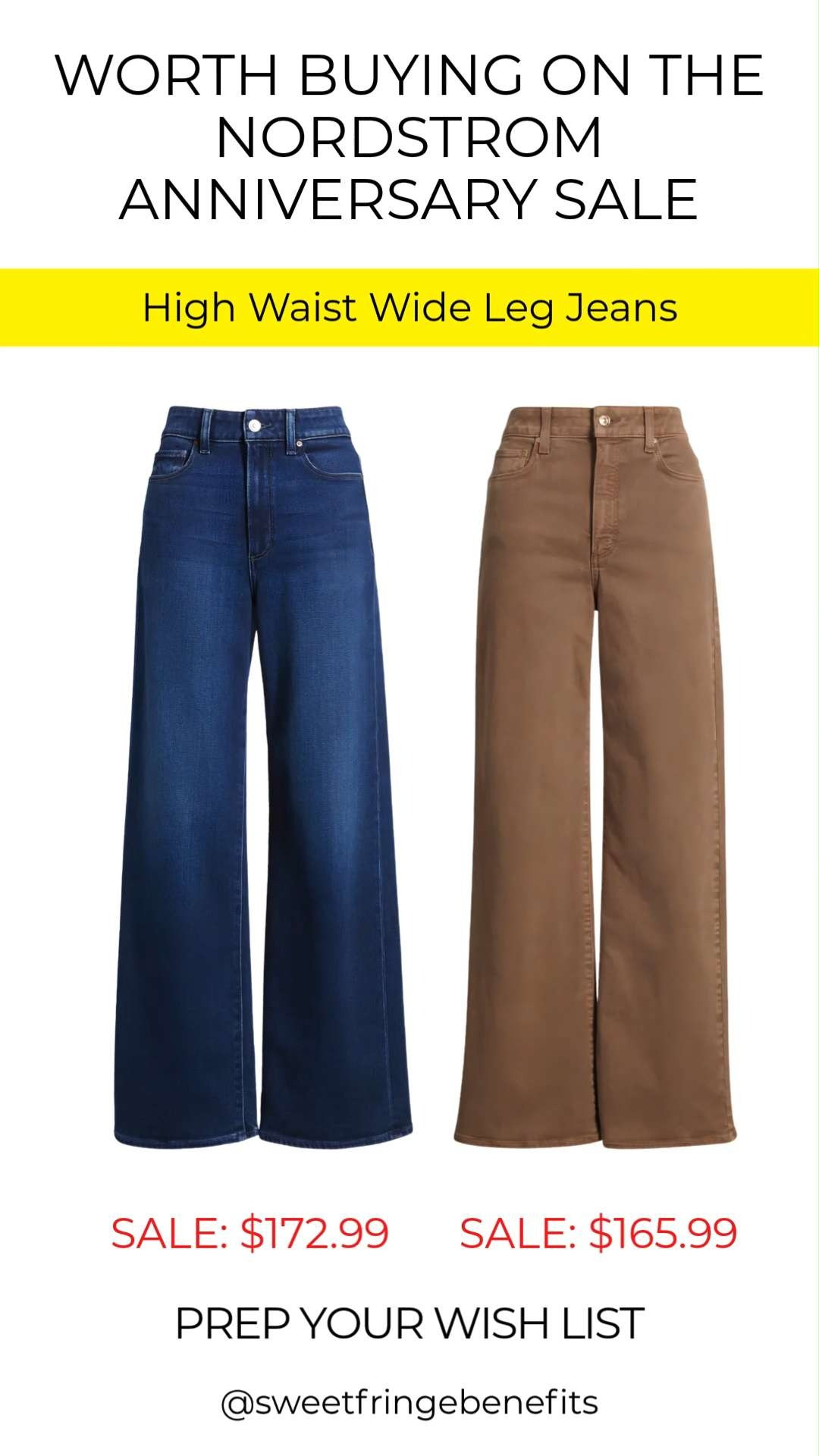 These high waist jeans are worth grabbing during the Nordstrom Anniversary Sale! The flattering high-rise fit and wide-leg silhouette make them an easy choice for everything from casual days to dressed-up fall looks.

💡 LTK MADE EASY
❤️ Heart = Support my posts!
🔖 Save = Get sale & restock alerts
📋 Lists = Keep favorites organized
📲 Share = Send lists and products to a friend. Hello, Christmas List!
💬 Comment = Ask me anything about what I'm wearing.:-) 

 #LTKSeasonal #LTKActive #LTKOver40