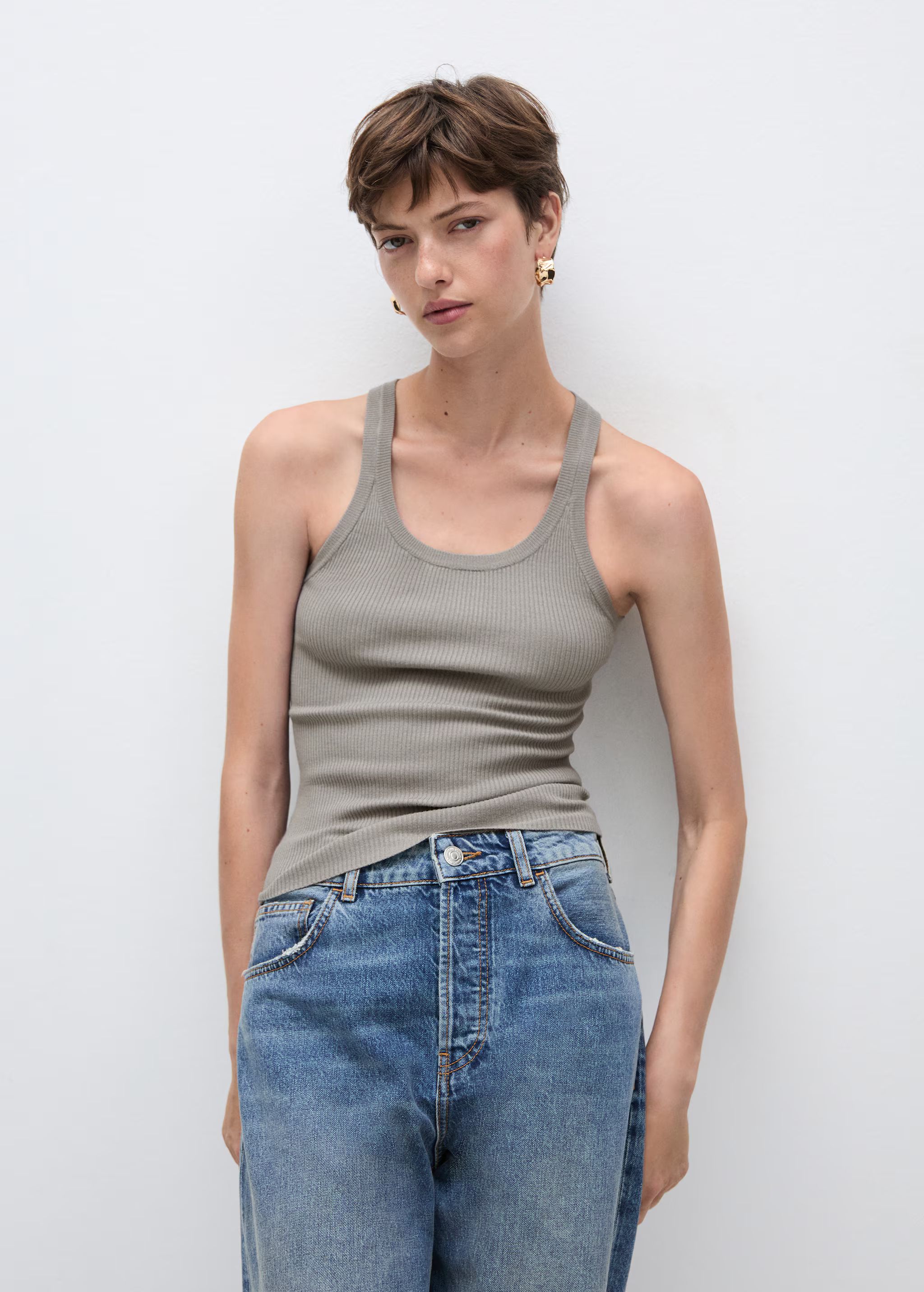 Knit strap top - Woman | MANGO USA | MANGO (US)