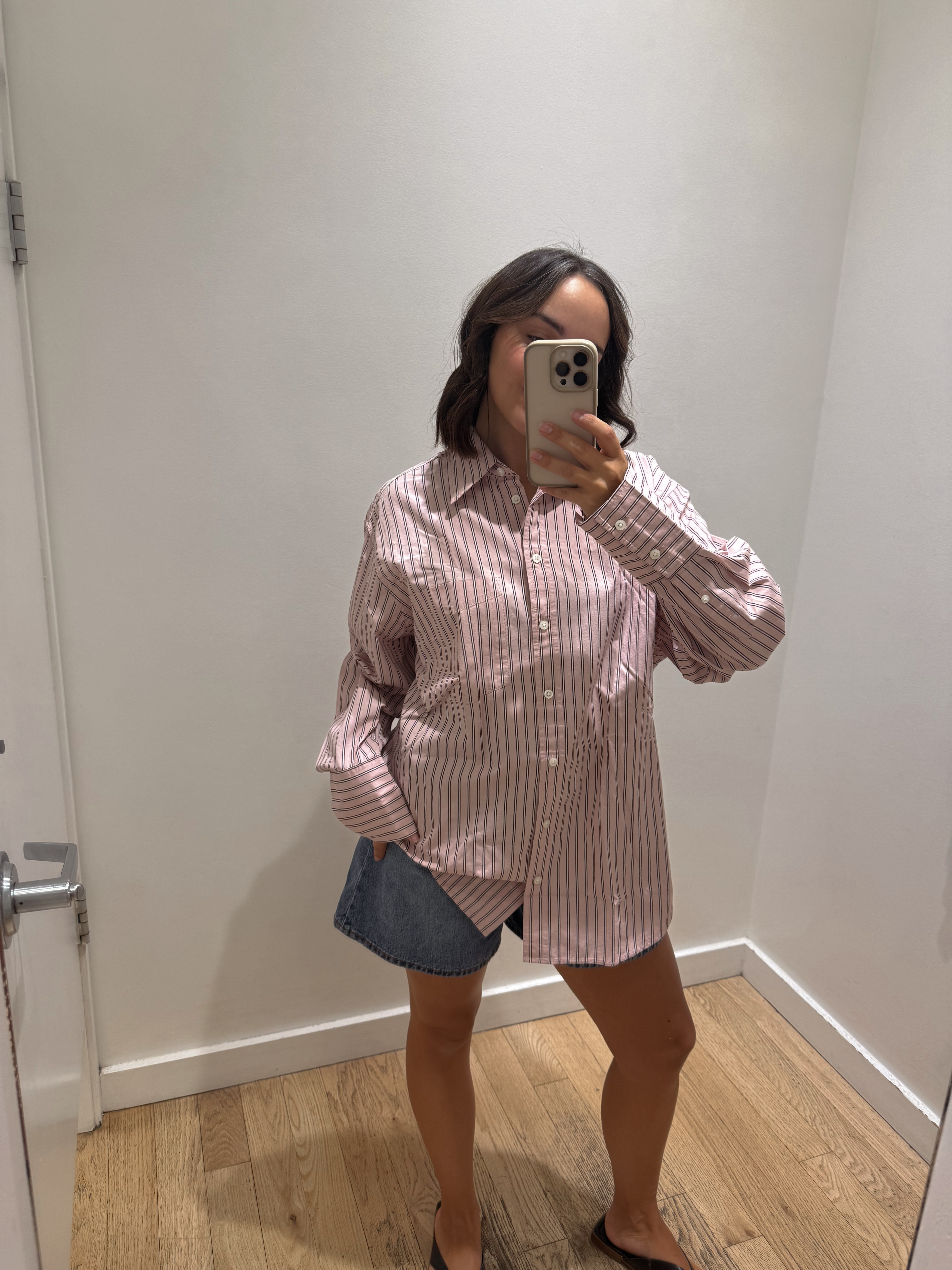 The perfect oversized button-up in pretty pink stripes. I sized up to a medium, but would probably stick with a small. 

 #LTKcanada #LTKworkwear #LTKstyletip