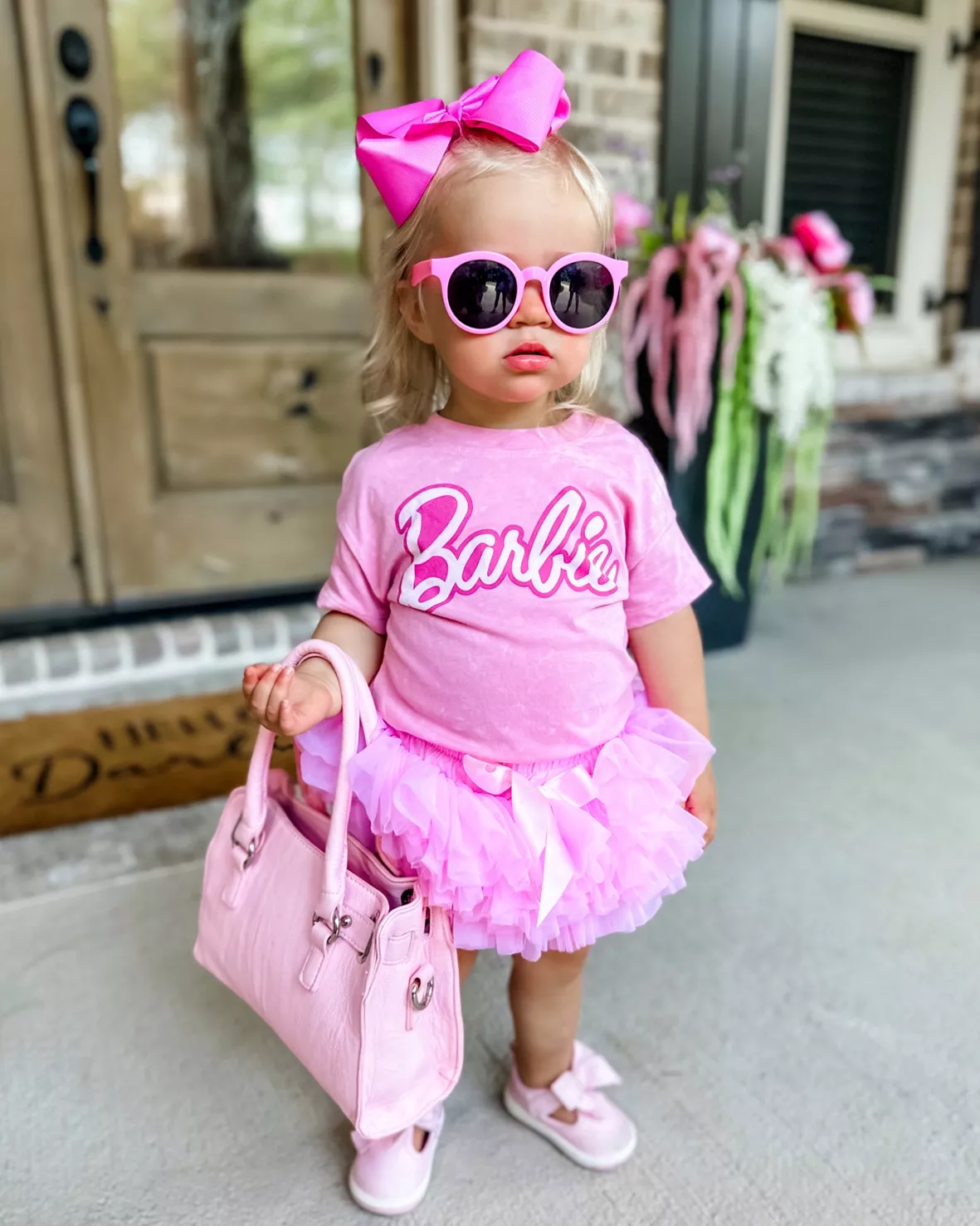 Mini Barbie Girl Jogger Set - Pink