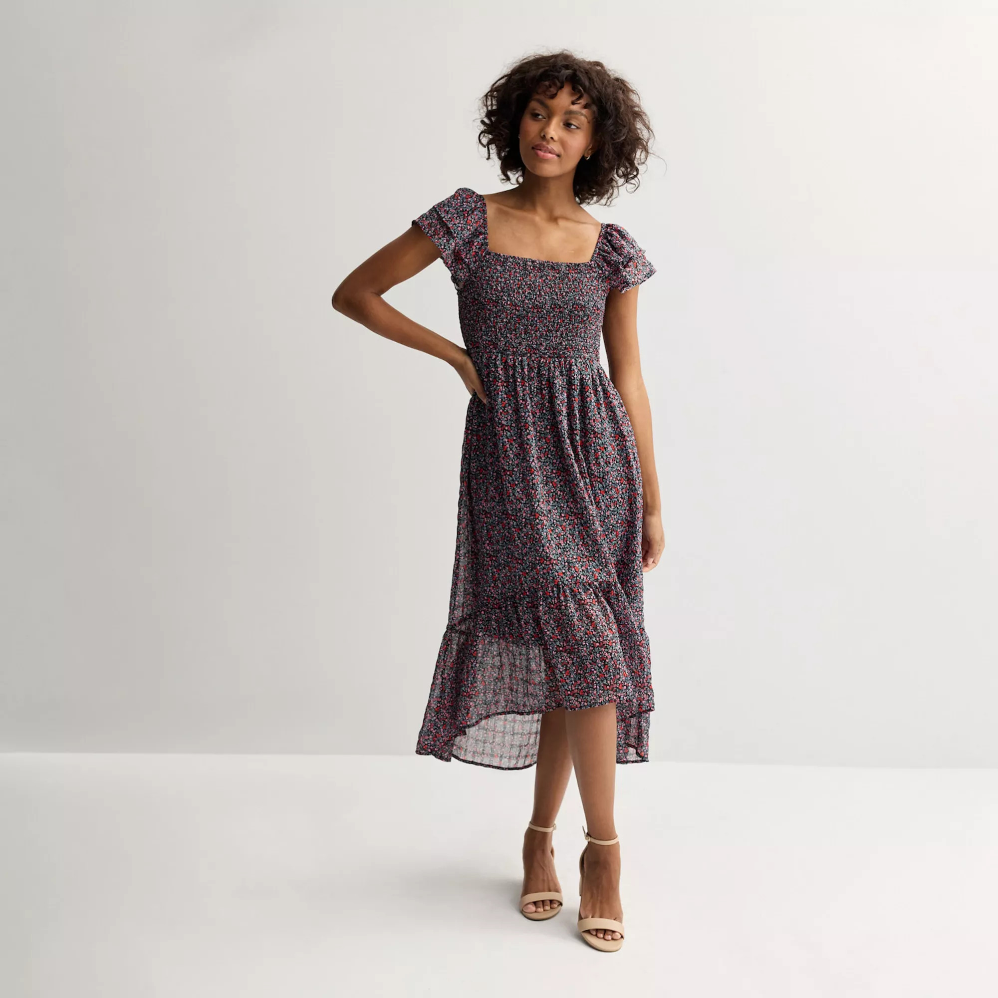 Juniors' Rewind Flutter Strap Hi-Low Dress | Kohl's