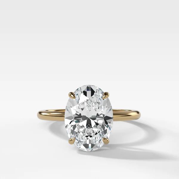 Thin + Simple Solitaire With Oval Cut | Good Stone