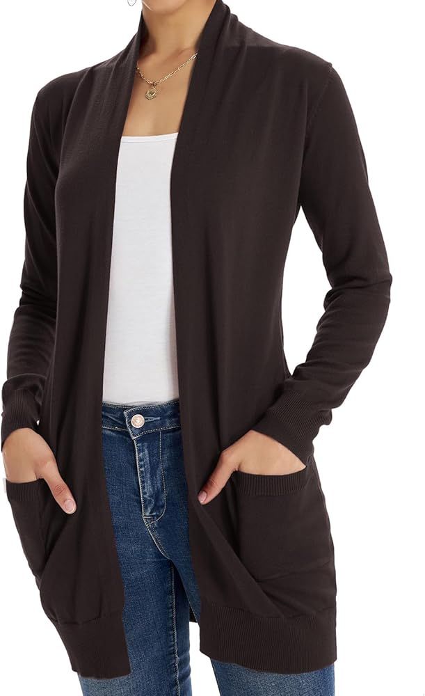 GRACE KARIN Women Lightweight Cardigan Sweaters with Pocket Long Sleeve Shrugs | Amazon (US)