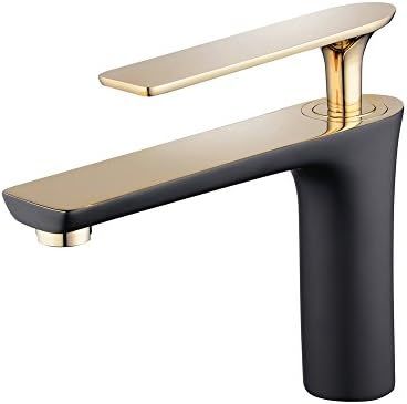 Hiendure Centerset Single Handle Bathroom Sink Vessel Faucet Brass Basin Mixer Taps with Gold Polish | Amazon (US)