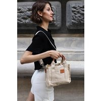 Small Tote Bag - Mini Crossbody Canvas Beige -Canvas Shoulder Top Handle Purse | Etsy (US)