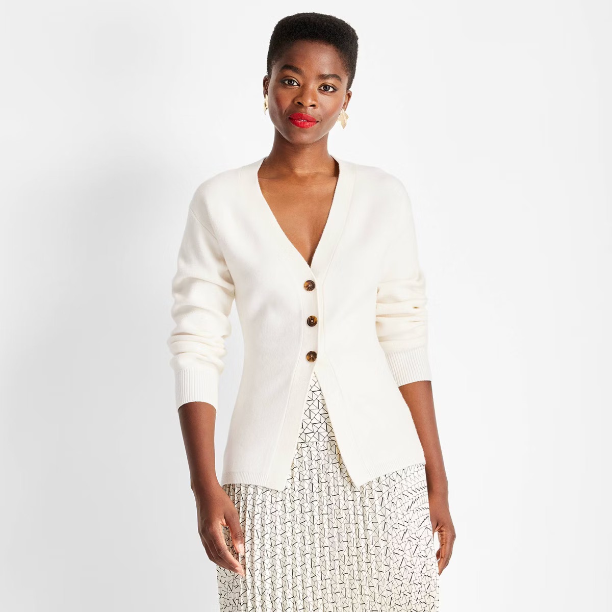 Women's Nipped Waist Cardigan - Future Collective Cream M | Target