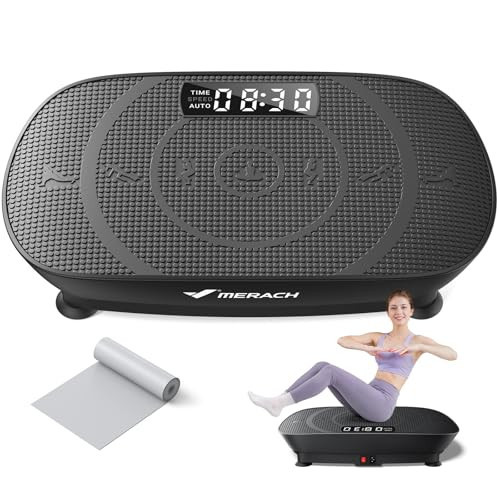 MERACH Vibration Plate Exercise Machine, Whole Body Workout Equipment for Women, Bluetooth and Silicone Pedal, Vibration Plate with Auto Mode, Vibrate Fitness Platform for Home (Black) | Amazon (US)