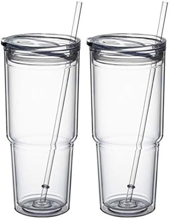 Amazon.com | MEWAY 30oz/4 pcs Classic Insulated Tumblers,Double Wall Acrylic Tumbler with Lid，R... | Amazon (US)