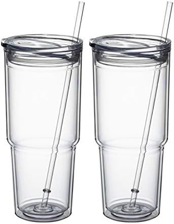 MEWAY 30oz/4 pcs Classic Insulated Tumblers,Double Wall Acrylic Tumbler with Lid，Reusable Plast... | Amazon (US)