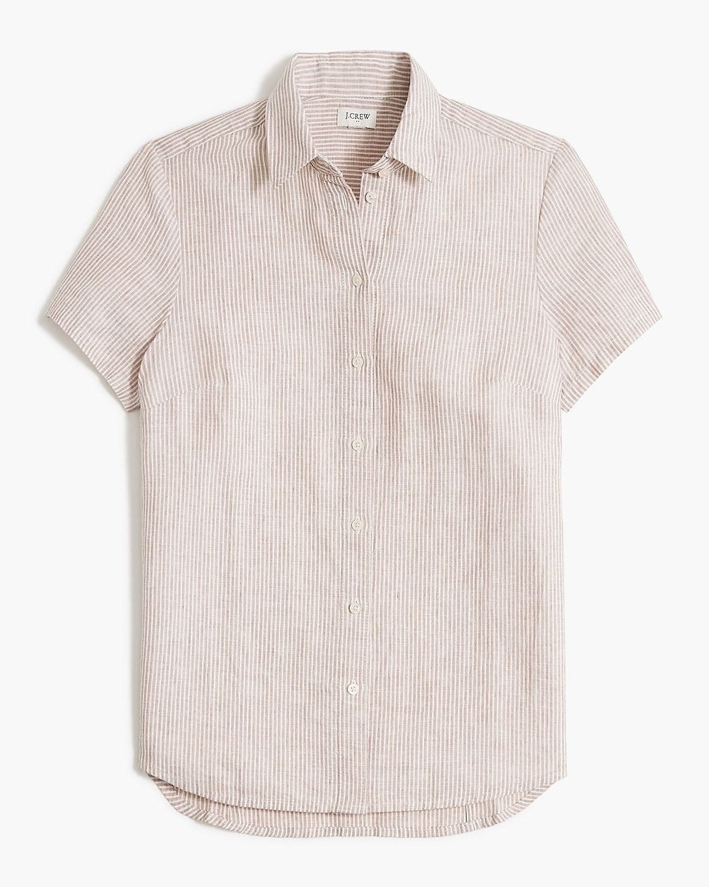 Striped short-sleeve linen-blend button-up shirt | J.Crew Factory