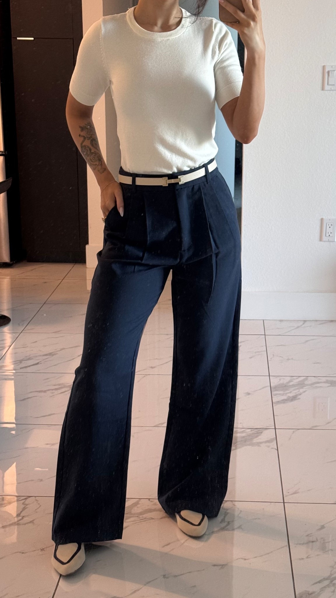 Classy summer workwear 💙 the shoes are discontinued now but I tried to link a similar pair! Wearing XXS top (runs big) & size 25 pants.

#LTKWorkwear