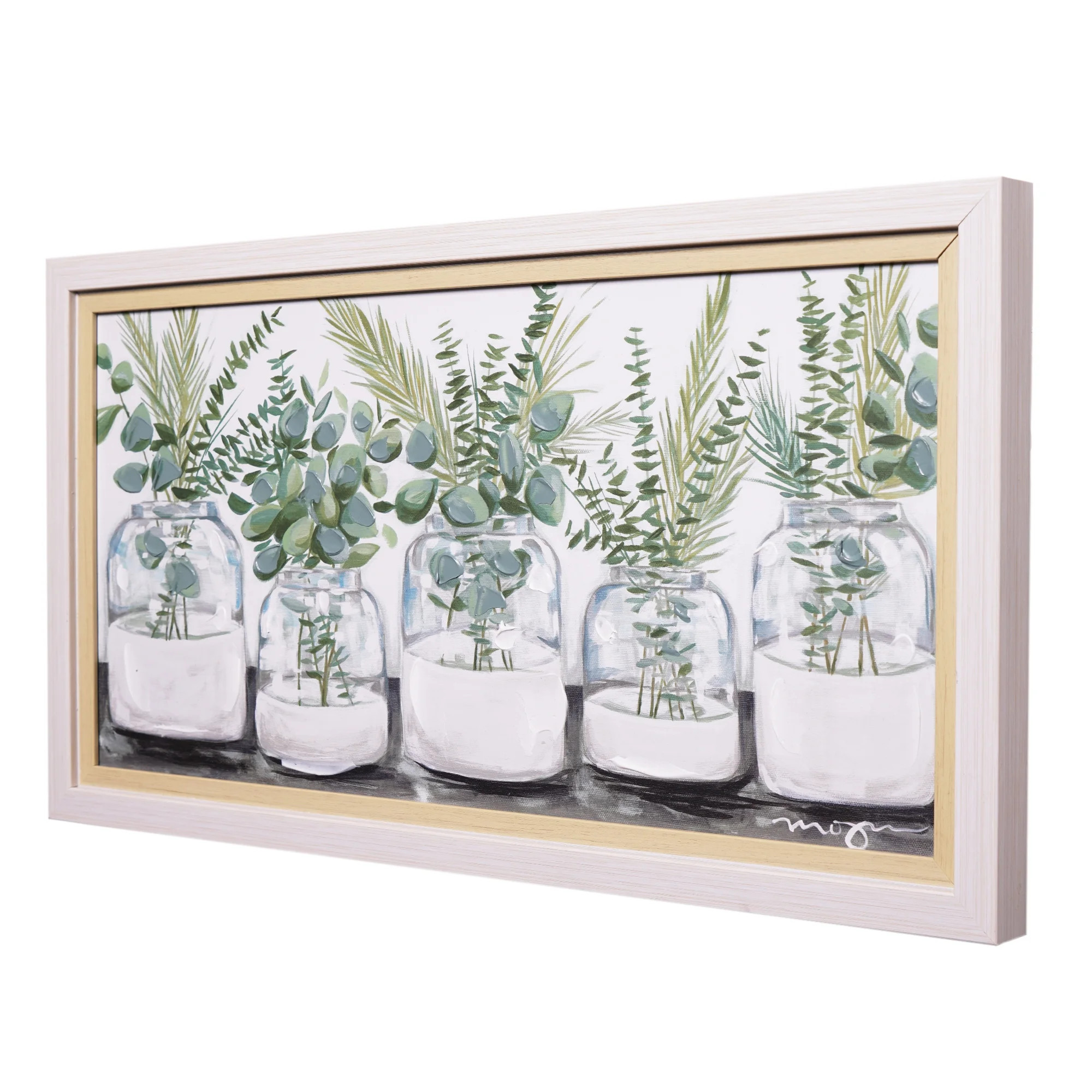 Crystal Art Gallery Double Framed Botanical Natural Wood Color Home Wall Art 12" x 22" | Walmart (US)