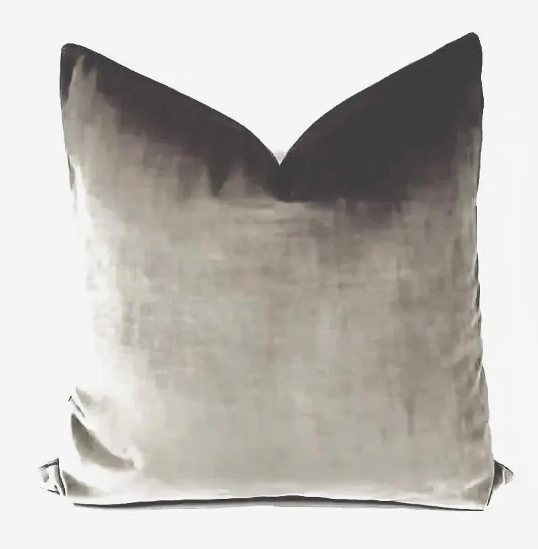 Taupe Velvet Pillow Cover: Handmade Decorative Throw Cushion Case, Luxury Beige Sham | Etsy (US)