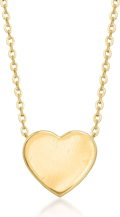 RS Pure by Ross-Simons 14kt Yellow Gold Heart Pendant Necklace. 16 inches | Amazon (US)