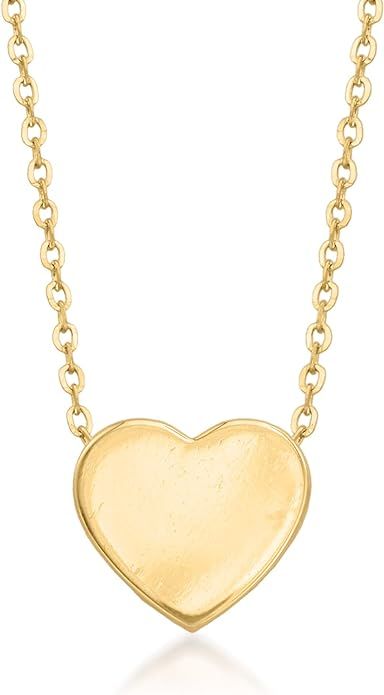 RS Pure by Ross-Simons 14kt Yellow Gold Heart Pendant Necklace. 16 inches | Amazon (US)