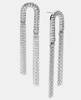 Crystal & Chain Fringe U-Shaped Statement Earrings | Macy's